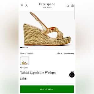 NEW Kate Spade Tahiti Espadrille Wedges sz 7